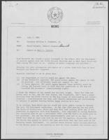 Memo from David Herndon to Bill Clements, July 2, 1982