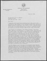 Letter from William P. Clements to Scott Matheson, Governor of Utah, March 29, 1982