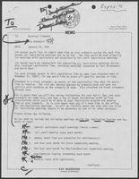 Memo from Kay Woodward to Bill Clements, January 22, 1981