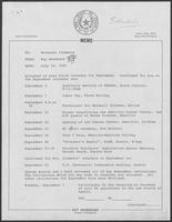 Memo from Kay Woodward to Bill Clements, july 12, 1981
