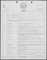 Memo from Kay Woodward to Bill Clements, November 12, 1981