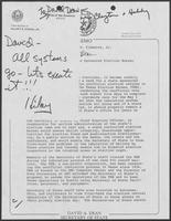 Memo exchange between David Dean and William P. Clements, June 16, 1982