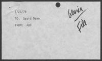 Memo from Allen Clark to William P. Clements, January 22, 1979