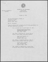 Appointment letter from William P. Clements to Secretary of State, George Strake, October 13, 1981