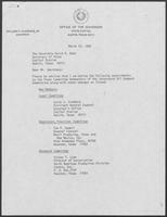 Appointment letter from Governor William P. Clements to Secretary of State, David A. Dean, March 12, 1982