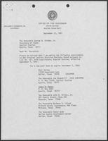Appointment letter from Governor William P. Clements to Secretary of State, David A. Dean, September 22, 1981
