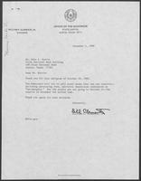 Correspondence between Mike Harris from William P. Clements, December 5, 1980