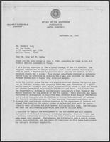 Letter to Randy Gray from William P. Clements, September 18, 1980 + attached memo from ABC to CAP