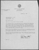 Correspondence between Reverend Daily and William P. Clements , December 11 to October 28, 1980