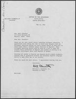 Letter exchange between Vivian Chandler and William P. Clements, February 16 to May 22, 1981