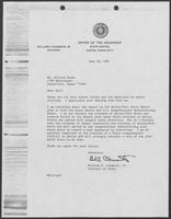 Correspondence between William P. Clements, Jr. and William Berka, June 1981