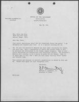 Correspondence between William P. Clements, Jr. and Betty Ann Horn, May 1981