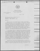 Correspondence between William P. Clements and John D. Rockefeller IV, March 29 to May 5, 1982
