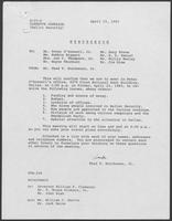 Memo from Thad T. Hutcheson to Peter O'Donnell et al regarding ballot security, April 15, 1982