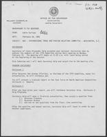 Memo from Eddie Aurispa to William P. Clements regarding NGA--International Trade and Foreign Relations Committee--Washington D.C., February 18,1982