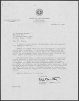 Copy of a handwritten letter from Richard Hearne to William P. Clements September 15, 1981
