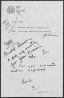 Group of documents Joe Kirven to William P. Clements, Jr. regarding a proposed Governor's Office of Small Business, June 1979-July 1979  