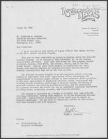 Letter exchange between Wayne Thorburn and Catherine Gensior regarding Election Accuracy Program in Texas in 1982, August 30, 1982