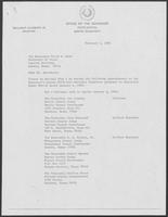 Letter of appointments to the Governor's County Officials Advisory Committee, February 1, 1982
