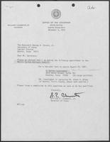 Letter from William P. Clements to Secretary of State, George Strake, November 9, 1979