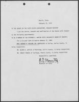 Appointment letter from William P. Clements to Senate of the 67th Legislature, February 22, 1979