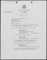 Letter from William P. Clements to Secretary of State, George Strake, October 22, 1980