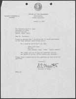 Letter from William P. Clements to Secretary of State, David Dean, January 5, 1983