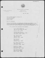 Letter from William P. Clements, Jr. to George Strake for appointees of the Juvenile Justice and Delinquency Prevention Advisory Board, July 20, 1979