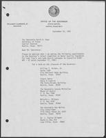 Appointment letter from Governor William P. Clements, Jr. to Secretary of State David A. Dean, September 22, 1982