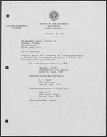 Appointment letter from Governor William P. Clements, Jr., to Secretary of State George Strake, September 22, 1981