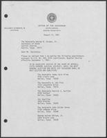 Letter from William P. Clements to George W. Strake regarding appointments, August 17, 1981