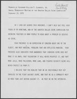 Remarks made by Bill Clements to the Greater Dallas Crime Commission, February 12, 1970