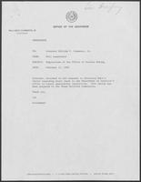 Memo from Bill Lauderback to William P. Clements regarding Regulations of the Office of Surface Mining, February 11, 1981. 