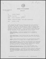 Memo from Paul T. Wrotenbery to William P. Clements regarding Legislation Package Bills Under Consideration, October 3, 1980