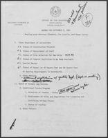 Agenda for September 2, 1981 Meeting with Governor Clements, Jim Estelle, and Ruben Torres