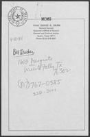 Memo from William P. Clements, to David Dean, April 8, 1981