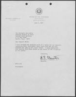 Letter from William P. Clements to Mark White, June 2, 1981