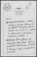 Memos from Paul T. Wrotenbery and David A. Dean to Governor William P. Clements, Jr., regarding Special Audit Group Activity for North Texas State University, August 9 and August 15, 1979