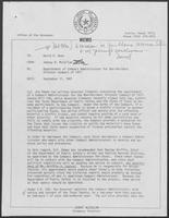 Memo from Johnny R. McCollum to David A. Dean, regarding appointment of Compact Administrator for Non-Resident Violator Compact of 1977, September 11, 1981
