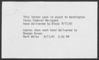 Letter from William P. Clements, Jr. to Honorable John R. Block, September 8, 1981