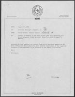 Group of documents regarding Members of the Texas School Land Board endorsing Matagorda Island Agreement, August 11, 1982