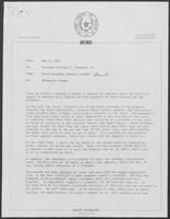 Memo from David Herndon to William P. Clements, Jr. regarding Matagorda Island, May 5, 1982