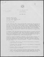 Letter from William P. Clements, Jr. to Honorable James G. Watt, Secretary of the Interior, April 23, 1981