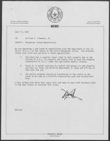 Memo From David A. Dean To William P. Clements, Jr. regarding Matagorda Island Negotiations, April 9, 1981