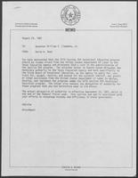 Memo from David A. Dean to William P. Clements, August 24, 1981