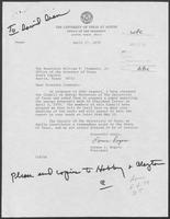 Correspondence between William P. Clements and Lorene L. Rogers, President of the University of Texas at Austin, April 25 to 27, 1979