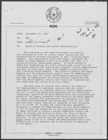 Memo from Jim Kaster and Lee Biggart to William P. Clements regarding Board of Pardons and Parole Reorganization, September 12, 1980