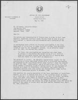 Letter from William P. Clements to Ed Hunter regarding information contained in an newspaper article, May 13, 1981