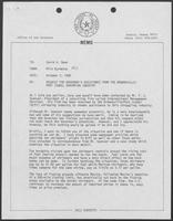 Memo from David Dean to Milo Burdette regarding a request for Governor's assistance from the Brownsville/Port Isabel shrimping industry, October 7, 1980