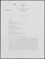 Letter from Governor William P. Clements, Jr., regarding organization of the Governor's Committee on Aging, May 27, 1980